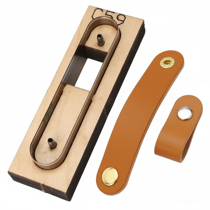 KH866 Strap Leather Cutting Die - Wooden Leather Die Cutter Shapes Wood Wrie Template Cutting Tool for DIY Crafts, Keychains, Bracelets, Straps, Cable Organizers and Fob Making - Image 1
