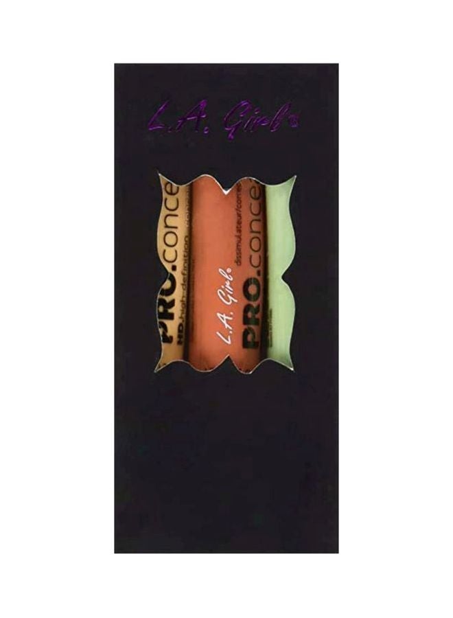LA Girl 3-Piece Pro Concealer Orange 990/Yellow 991/Green 992 - Image 3