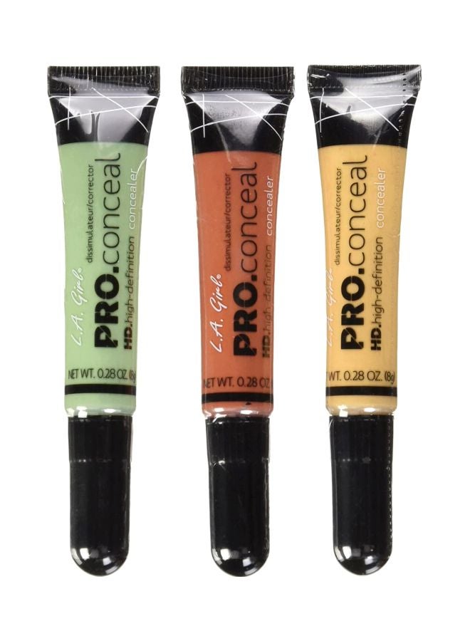 LA Girl 3-Piece Pro Concealer Orange 990/Yellow 991/Green 992 - Image 1