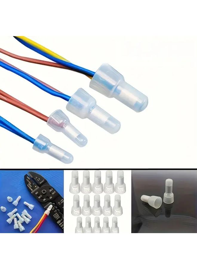 100Pcs CE5 Male Female Wire Connectors With Color Coded Tips Blue Pink Yellow - Image 1