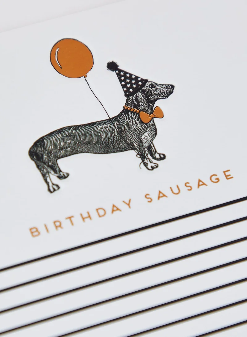 Pigment Sausage Dog Birthday Card