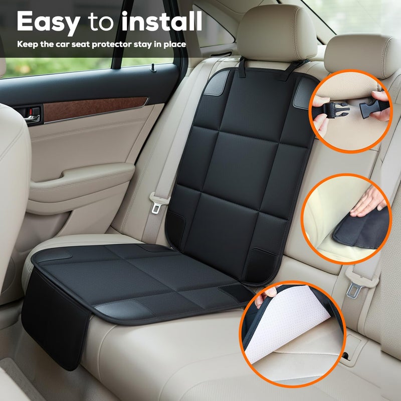 VLM Car Seat Protector for Child Baby Car Seat,600D Waterproof Car Seat Cover with Thick Padding, Non-Slip Backing and 2 Mesh Storage Pockets - Image 5
