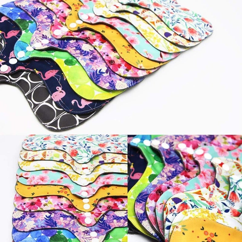 Asenappy Reusable Menstrual Pads - Bamboo Charcoal Menstrual Heavy Incontinence Pads |Sanitary Pads - Pack of 5, 1 Cloth Mini Wet Bag - Image 5