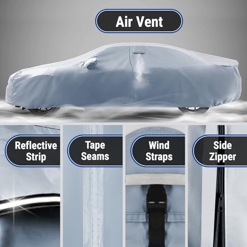 iCarCover Custom Car Cover for 2006-2025 Porsche Cayman, Waterproof All Weather Rain Snow UV Sun Protector Full Exterior Weatherproof Indoor Outdoor Car Cover with Strap - Image 5