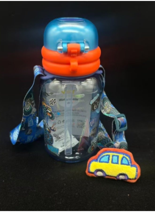 Five dream house 600ML Monster Truck Kids Water Bottle For School, Sippy Cup with Straw, Dual Drink Design with Free Magnetic Plush Toy Brooch - Image 5