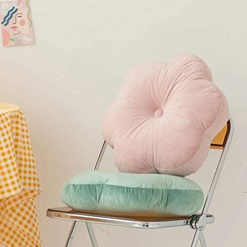 Peach Cuddle Velvet Flower Shaped Floor Cushion for Kids Room, Living Room, Bedroom, Patio (Yellow, 16x16 inch) - Image 5