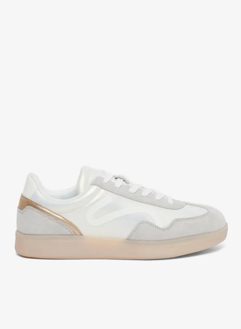 Styli Women Textured Contrast Panel Sneakers