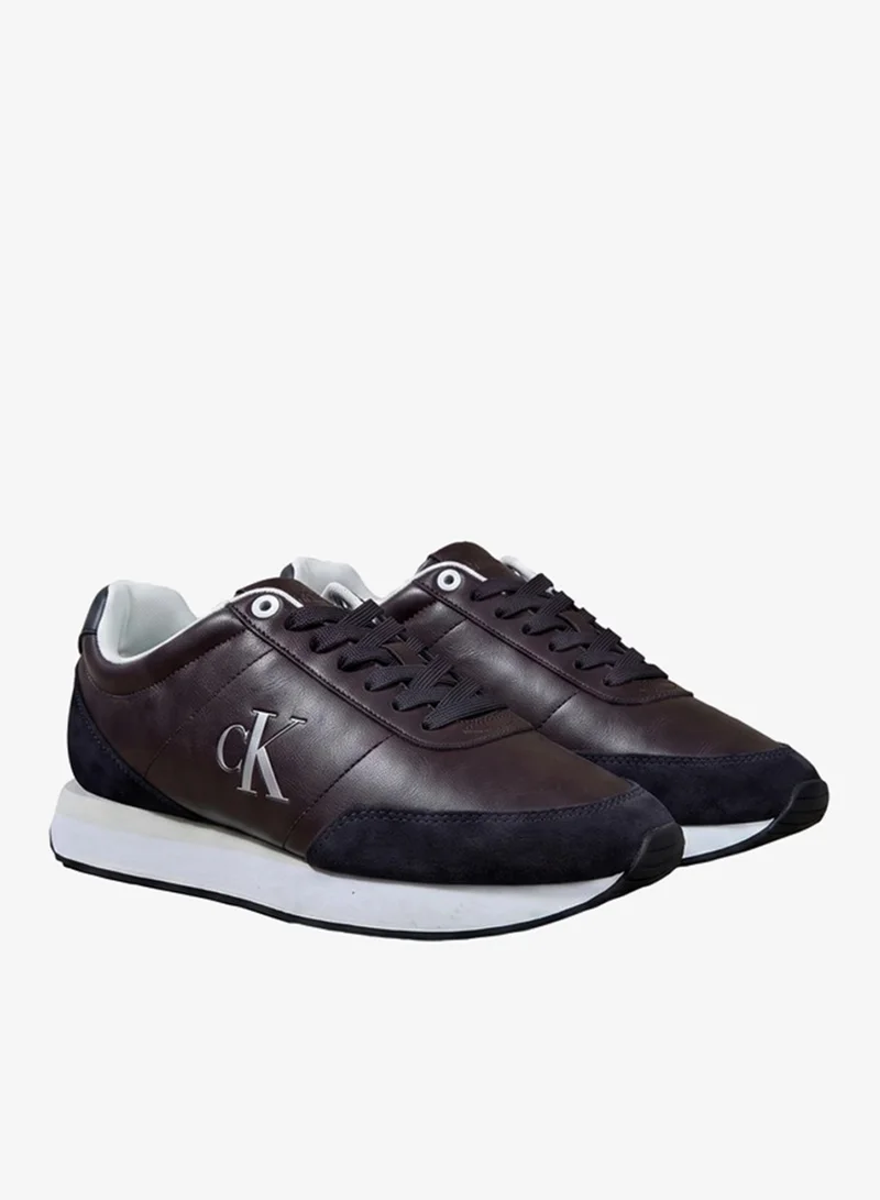 Calvin Klein Leather Signature Logo Runner Trainers