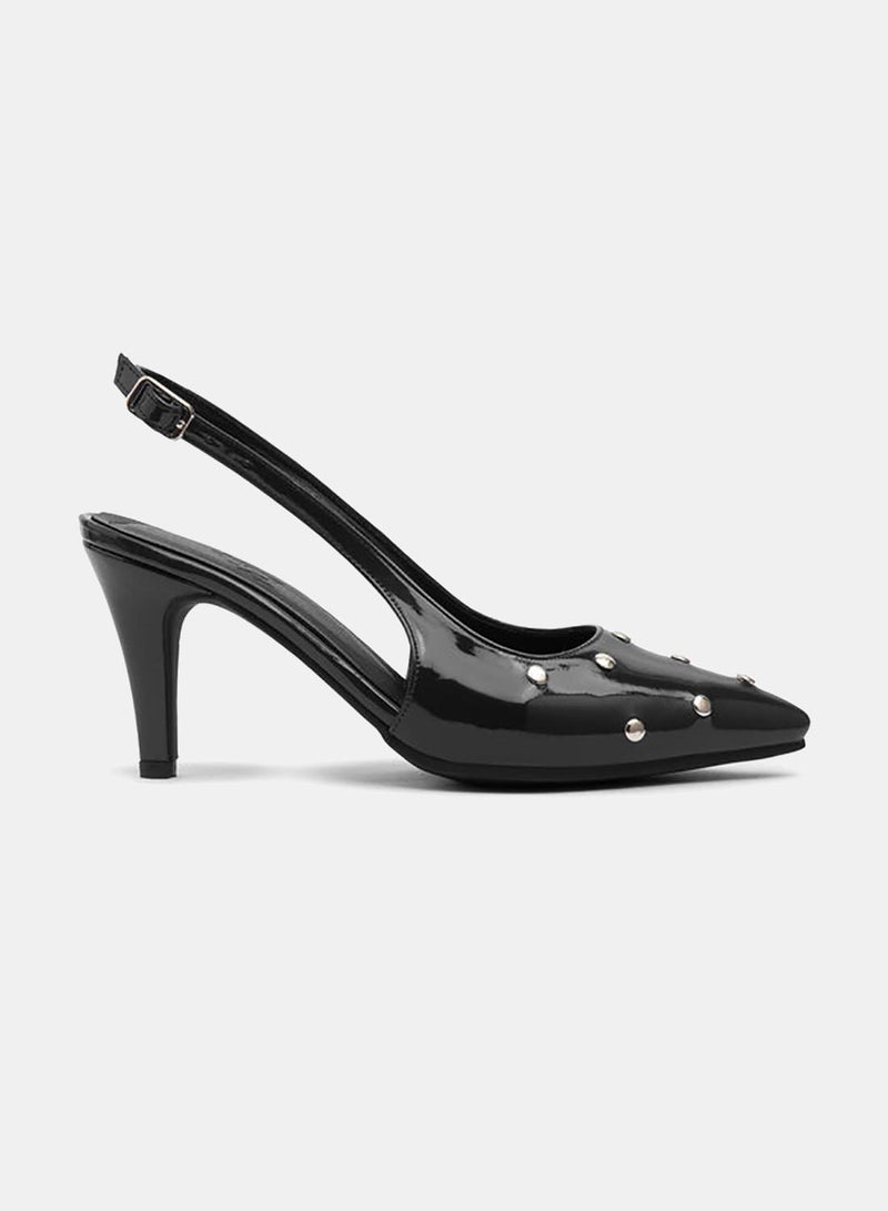 TGS Studded Closed Mid Heel Slingbacks - Image 2