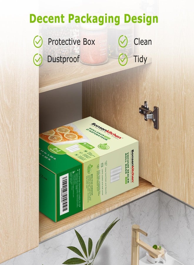 Bonsenkitchen Vacuum Sealer Bags Rolls, 8in x 50ft & 11in x 50ft Durable Food Sealer Bags, Commercial Grade, Heavy Duty, BPA Free, Seal a Meal, Great for Food Storage & Sous Vide Cooking, VB25 - Image 4