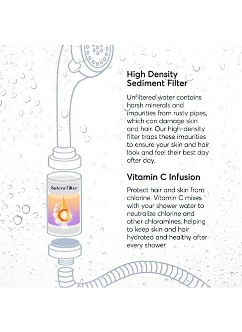 HaLunhi 2 PCS Vitamin C Shower Filter，Shower Head Filter for Removing Chlorine Fluoride Deposits，Water Purification with Beads， Helps with Dry Skin and Hair Loss，Easy to Install (Lavender + Cherry Blossoms)  - Image 5