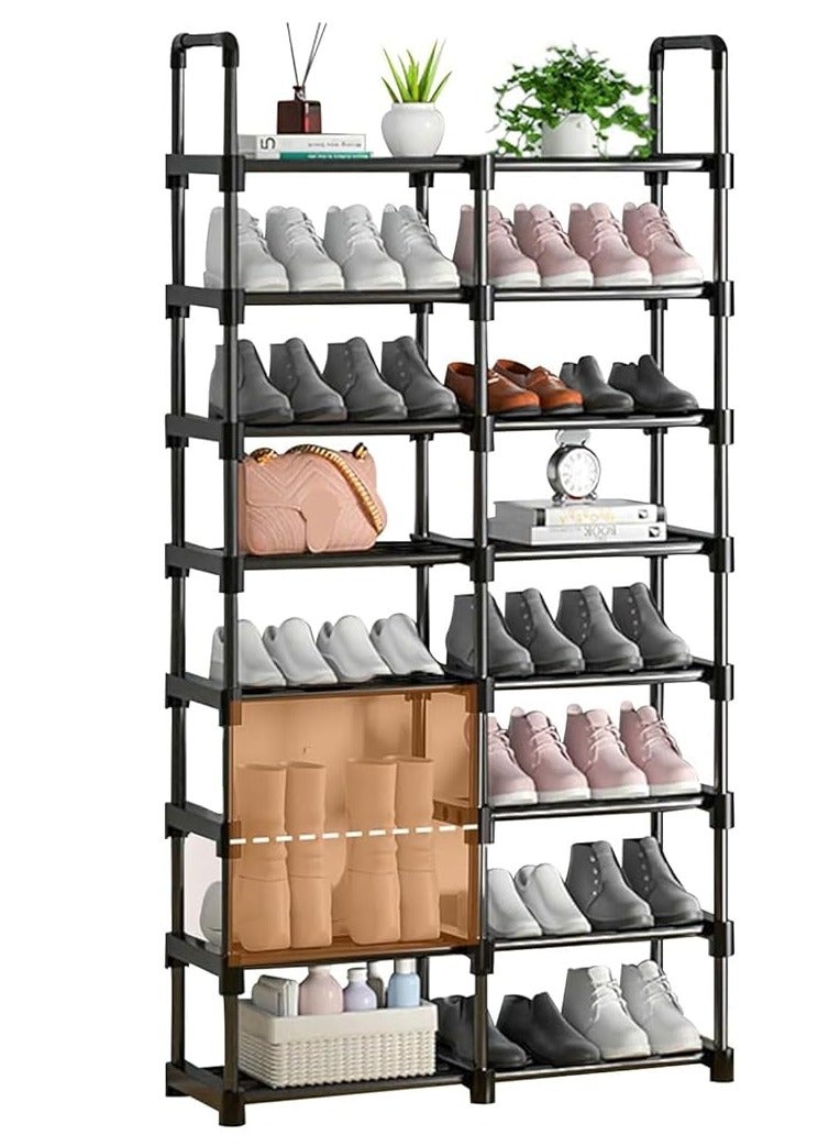 Arabest Metal Shoe Rack Organizer,8 Tiers 32 Pairs Vertical Free Standing Shoe Rack,Tall Boots Organizer Shelf for Wall,Entryway,Garage,Closet,Bedroom - Image 1