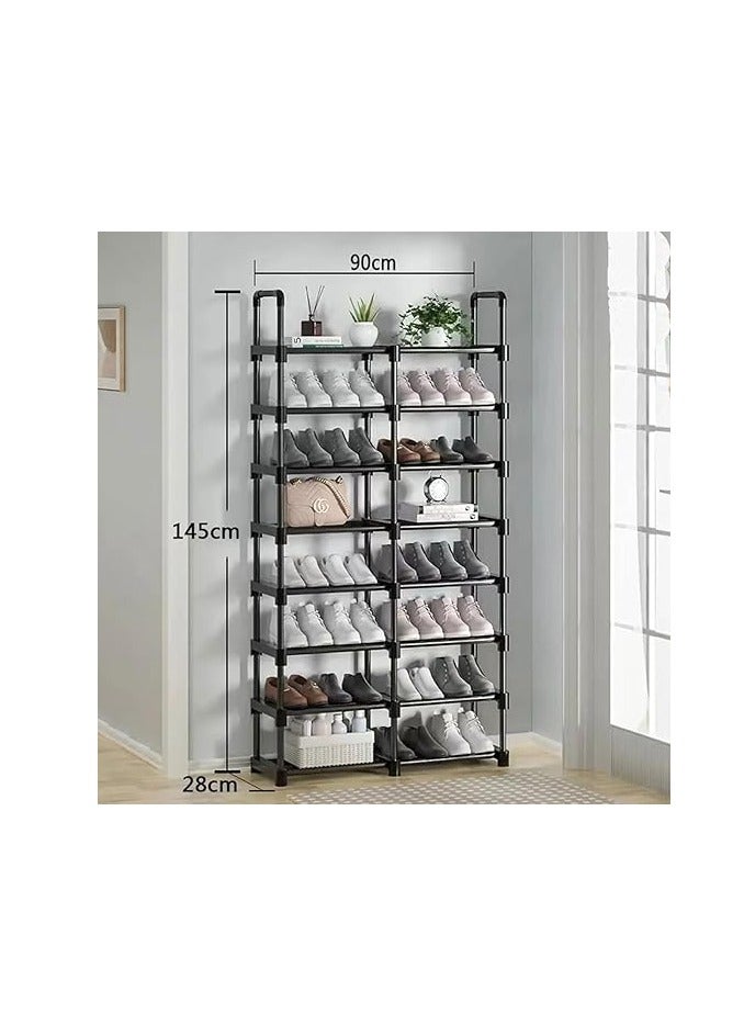 Arabest Metal Shoe Rack Organizer,8 Tiers 32 Pairs Vertical Free Standing Shoe Rack,Tall Boots Organizer Shelf for Wall,Entryway,Garage,Closet,Bedroom - Image 2