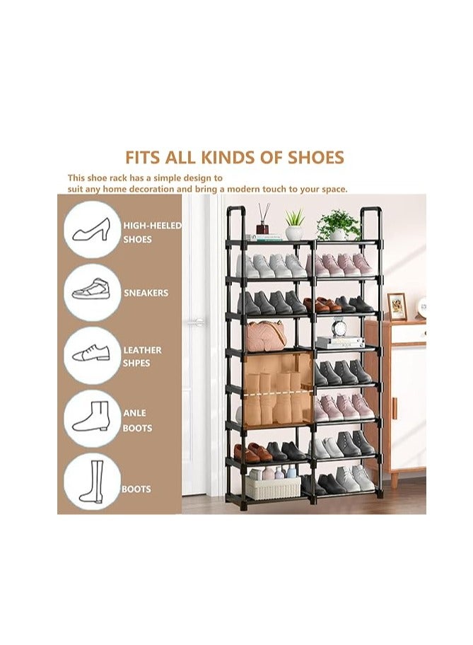 Arabest Metal Shoe Rack Organizer,8 Tiers 32 Pairs Vertical Free Standing Shoe Rack,Tall Boots Organizer Shelf for Wall,Entryway,Garage,Closet,Bedroom - Image 3