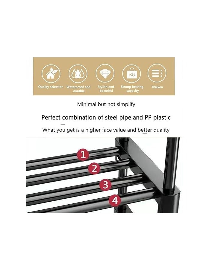 Arabest Metal Shoe Rack Organizer,8 Tiers 32 Pairs Vertical Free Standing Shoe Rack,Tall Boots Organizer Shelf for Wall,Entryway,Garage,Closet,Bedroom - Image 5