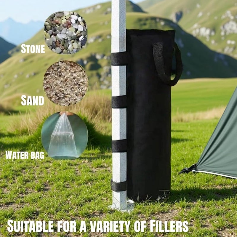 POSICHE Canopy Sand Bags, Outdoor Tent Windproof Sandbags, 4-Pack Heavy Duty Tent Fixing Weights for Pop-Up Canopies, Gazebos, & Shade Umbrellas, 50x20cm (Sand Not Included), with Dual-Handle Design - Image 3