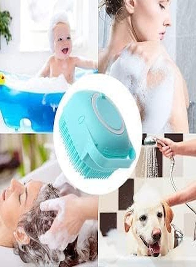 MANTHUMI Silicone Bath Brush with Soap Dispenser – Soft Double-Sided Body Scrubber for Deep Cleaning, Exfoliating, Massaging – Reusable Shower Brush for Men, Women & Kids (Multi-Color) - Image 1