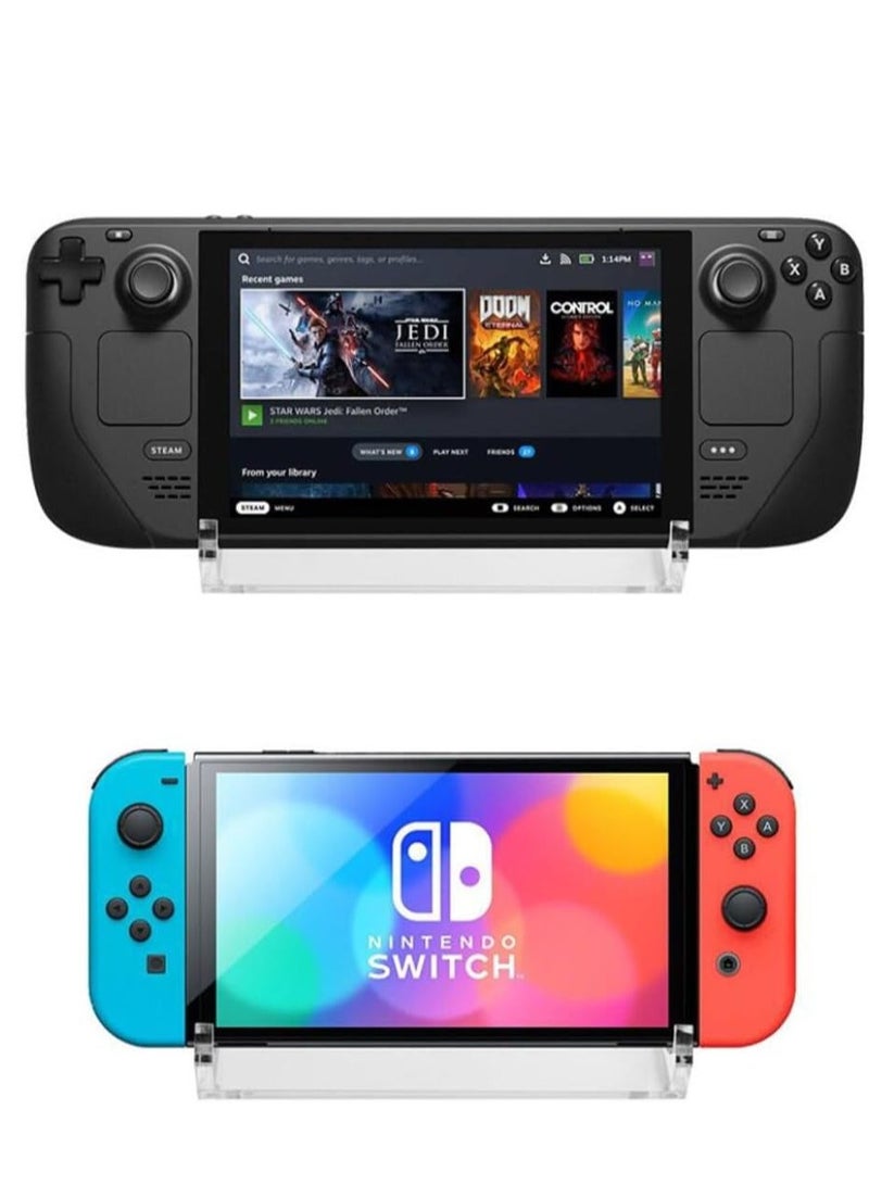 Excefore قاعدة حامل لجهاز Steam Deck/ROG Ally، حامل عرض أكريليك متوافق مع وحدة تحكم الألعاب Nintendo Switch/Switch Lite/Switch OLED والهاتف والكمبيوتر اللوحي ولوحة المفاتيح - Image 4