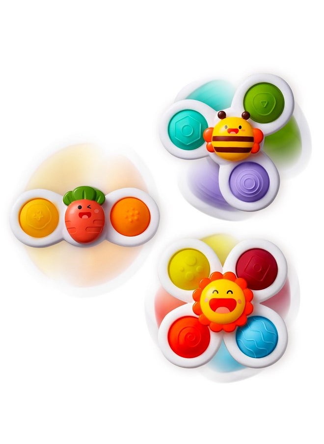 Ingooood 3PCS Suction Cup Spinner Bath Toy for 1 2 Year Old Baby Toys Spinning Top Baby Toys Sensory Toys for Toddlers 1-3 (Classic)  - Image 1