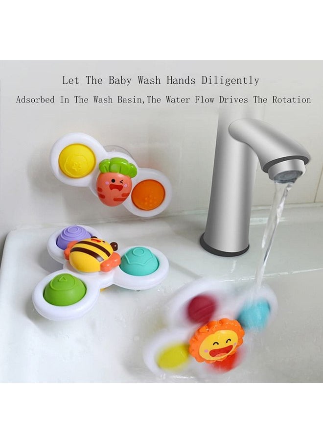 Ingooood 3PCS Suction Cup Spinner Bath Toy for 1 2 Year Old Baby Toys Spinning Top Baby Toys Sensory Toys for Toddlers 1-3 (Classic)  - Image 4