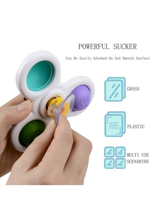 Ingooood 3PCS Suction Cup Spinner Bath Toy for 1 2 Year Old Baby Toys Spinning Top Baby Toys Sensory Toys for Toddlers 1-3 (Classic)  - Image 3