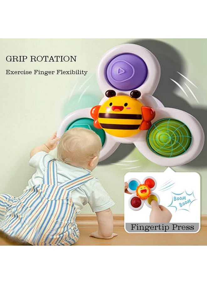 Ingooood 3PCS Suction Cup Spinner Bath Toy for 1 2 Year Old Baby Toys Spinning Top Baby Toys Sensory Toys for Toddlers 1-3 (Classic)  - Image 2