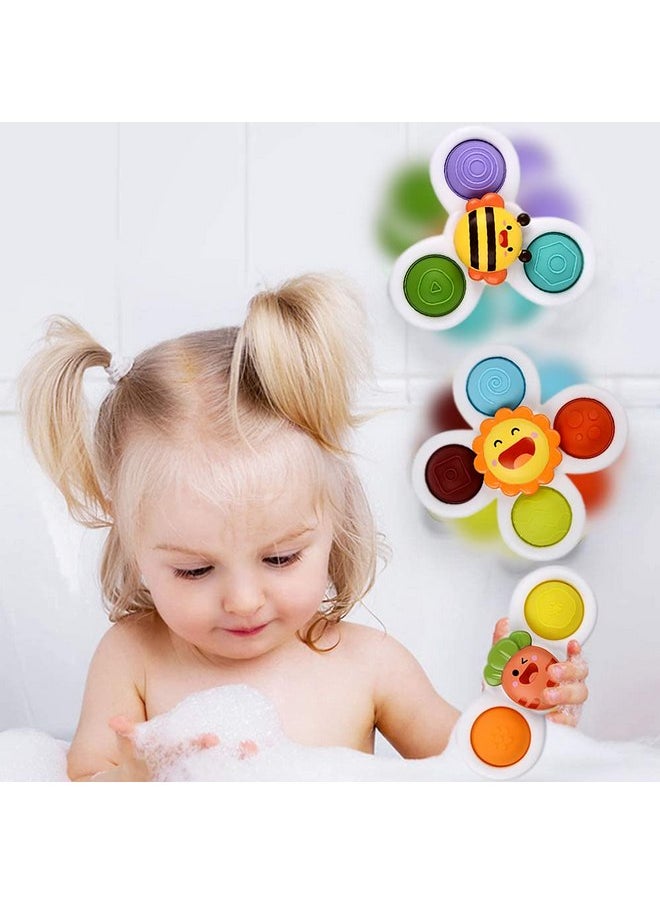 Ingooood 3PCS Suction Cup Spinner Bath Toy for 1 2 Year Old Baby Toys Spinning Top Baby Toys Sensory Toys for Toddlers 1-3 (Classic)  - Image 5