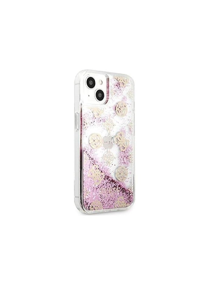 GUESS Guess Liquid Glitter Case Electroplated Peony Logo For Iphone 13 (6.1 Inches) - Image 1