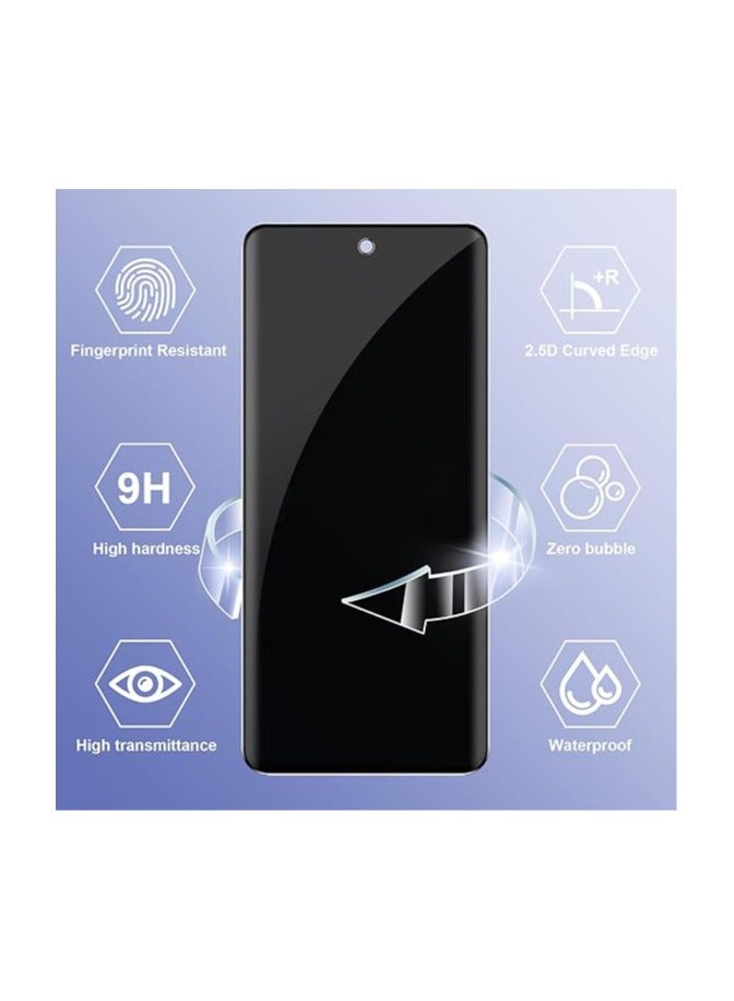 غطاء حماية شاشة خاصية الخصوصية متوافق مع OPPO Find X8 Pro 5G من زجاج مقسى، 【حزمة مكونة من 2 قطعة】 غطاء شاشة من زجاج مقسى، صلابة 9H، مقاوم للخدش، غير قابل للكسر - Image 3