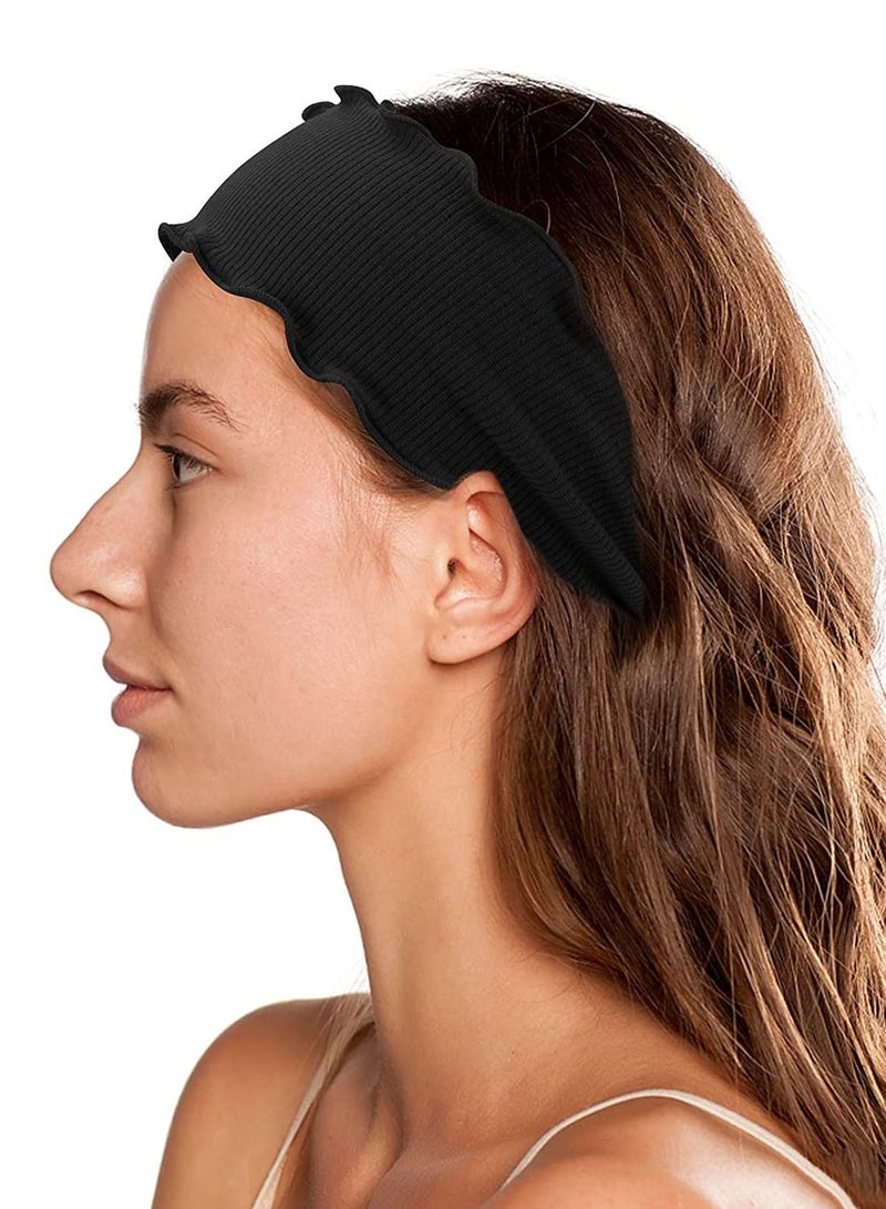 Y&D 3 Pack Non Slip Boho Headbands for Women Girls Fashion Wavy Knotted Stretchy Head Bands Running Sport Hair Wide Turban Knit Headband with Edge Vintage Yoga Workout Solid Color  - Image 3
