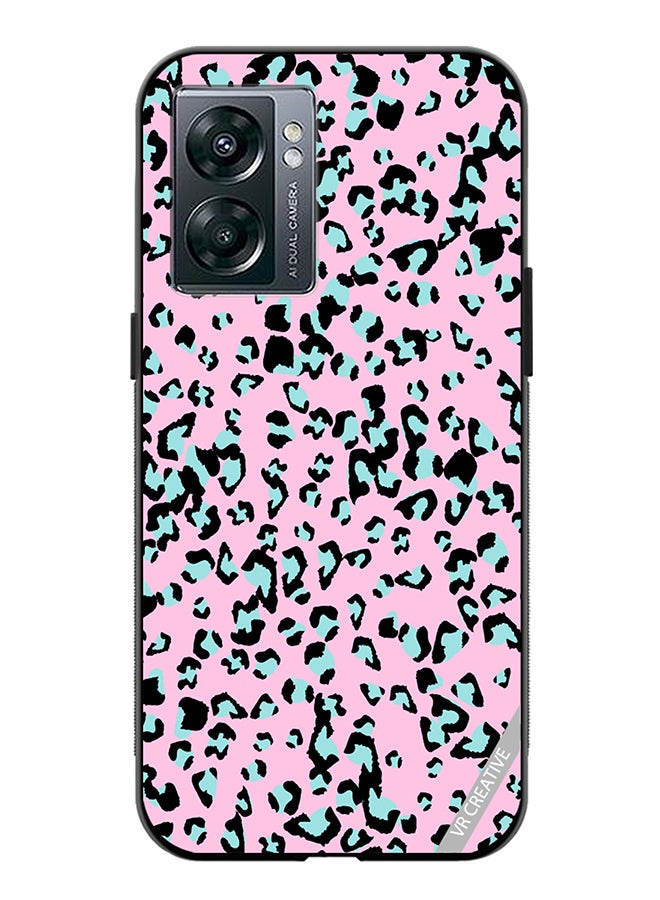 VR CREATIVE Protective Case Cover For Oppo A57 5G Pink Leopard Print Design Animal Skin Pattern Vector Illustration Design Multicolour - Image 1