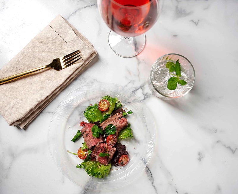 Munfix 200 Clear Plastic Plates Set - 7 Inch Disposable Dessert/Salad Plates  Bulk Pack for Party BBQ  Picnic  Parties  Travel and Events  Microwavable Recyclable - Image 5