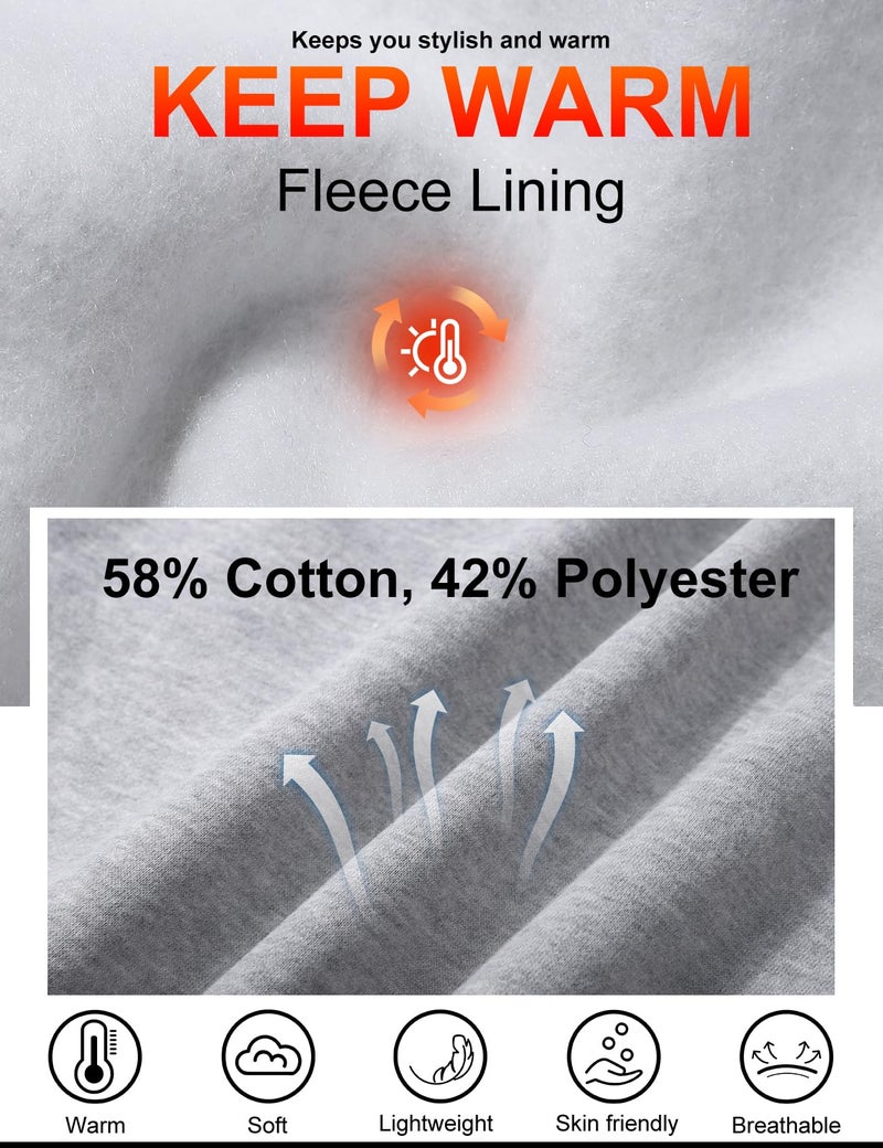 Eisctnd Womens Fleece 2 Piece Sweatsuit Lounge Set Long Sleeve Sweatshirt Jogger Pants Tracksuit Sweatsuit 2024 Fall Sets(Grey-L) - Image 5
