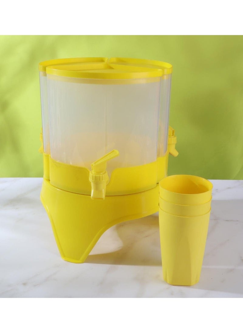Generic - 3-Compartment Rotating Juice Dispenser – 4.5L Multi-Flavor Beverage Server with Easy Pour Spouts and Compact Design - Image 1
