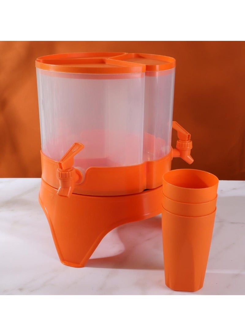 Generic - 3-Compartment Rotating Juice Dispenser – 4.5L Multi-Flavor Beverage Server with Easy Pour Spouts and Compact Design - Image 1