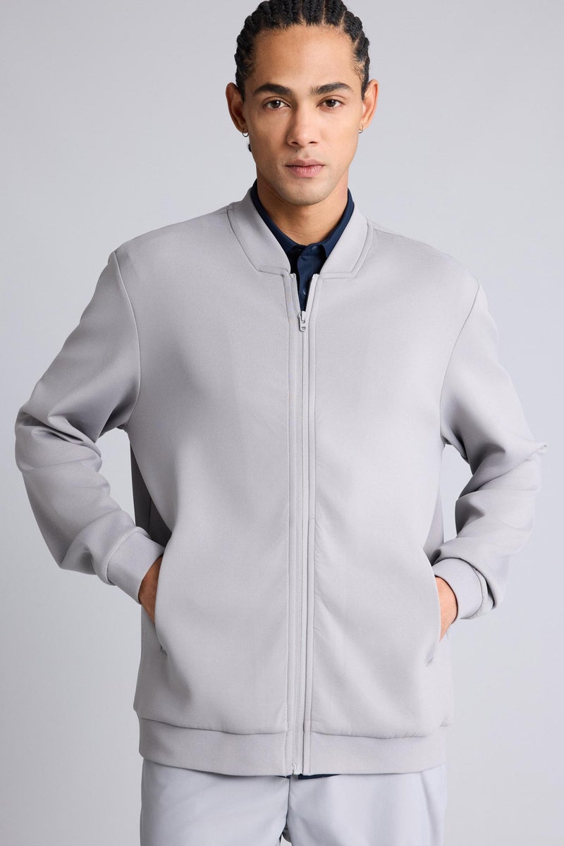 DeFacto Grey Man Standard Fit High Neck Cardigan Casual - Image 4
