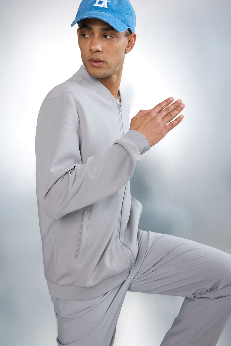 DeFacto Grey Man Standard Fit High Neck Cardigan Casual - Image 1