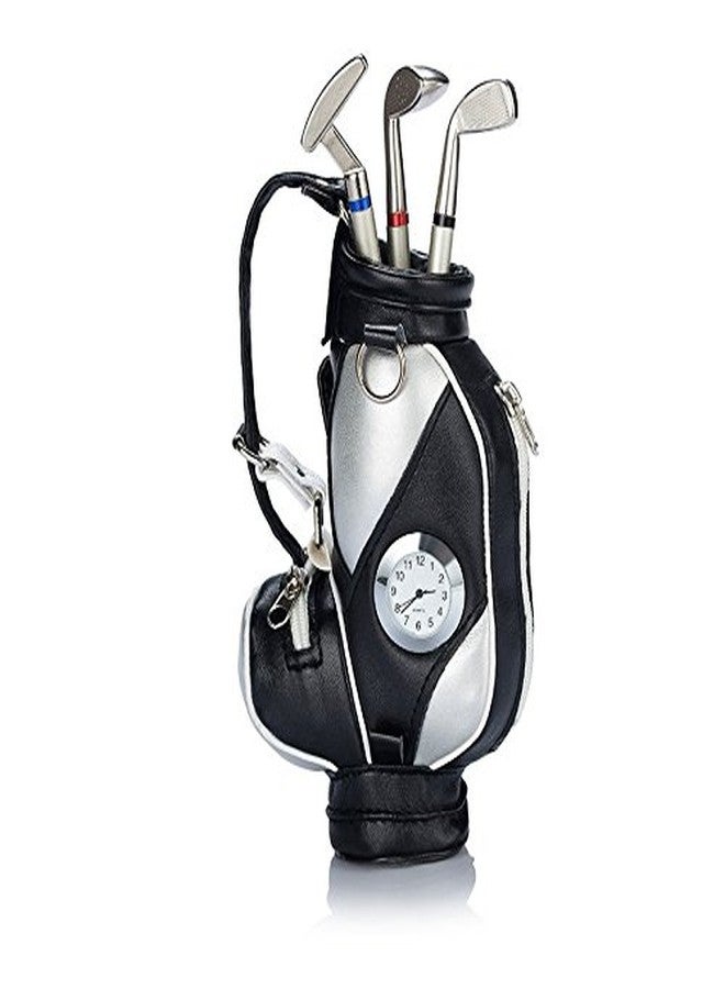 Seadream Golf Gift Set,Desktop Golf Bag Pens Holder with Clock and 3 Pens - Image 1