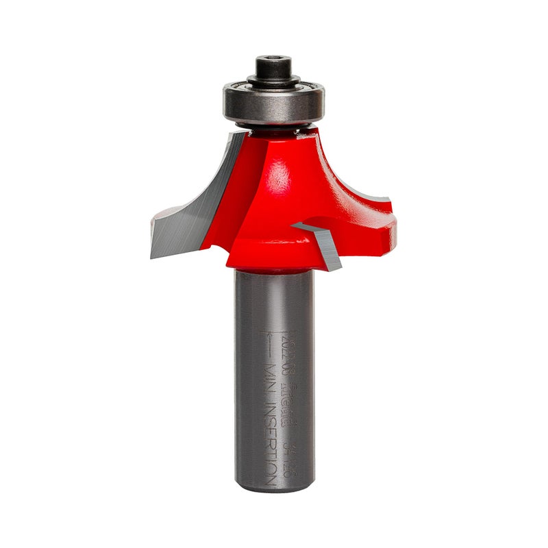 Freud Quadra-Cut Radius Rounding Over Bit with Perma-Shield Coating for Flawless Finish - 4 Cutters, 1/2" Shank Dia., 1/2" Radius, 2-3/4" Length - 34-126 - Image 1