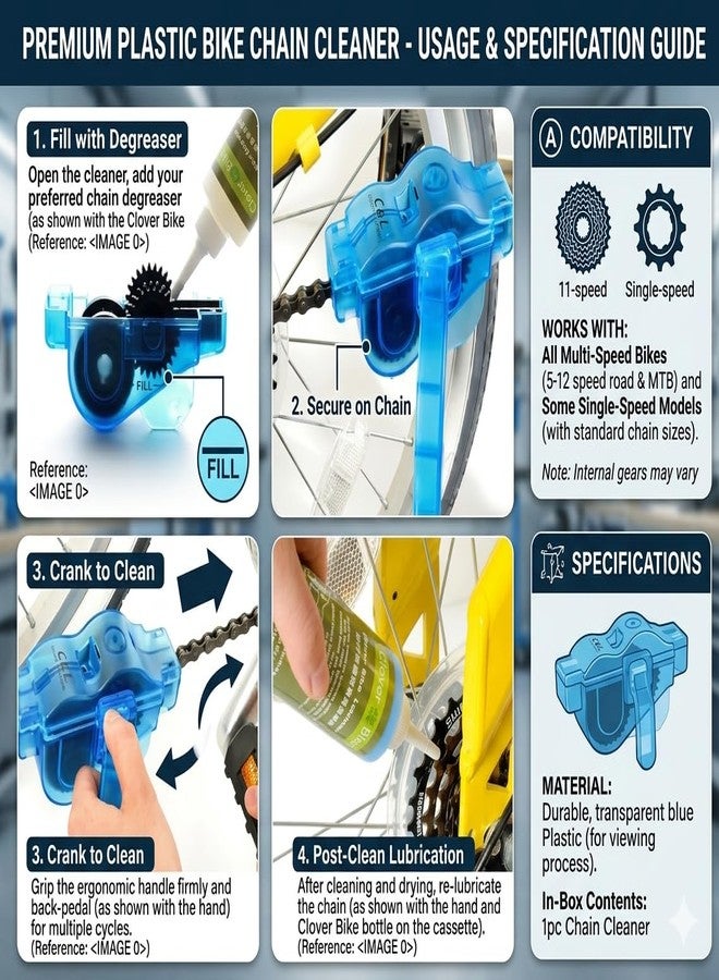 Wavva® Bike Chain Cleaning Tool Scrubber with Rotating Brushes Bicycle Clean Tool Set for Cycling Mountain Bikes MTB. - Image 3