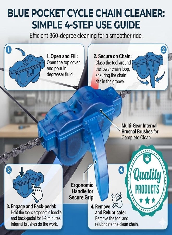 Wavva® Bike Chain Cleaning Tool Scrubber with Rotating Brushes Bicycle Clean Tool Set for Cycling Mountain Bikes MTB. - Image 2