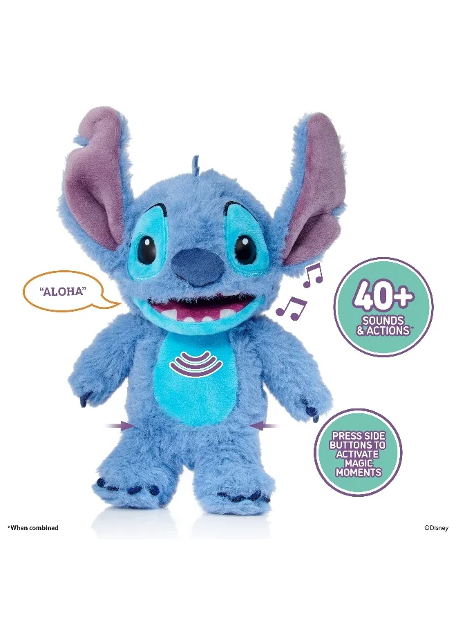Disney Disney Stitch RealFX Palm Puppetronic | Lilo & Stitch | Puppet | Interactive Plush Toy | Soft Toy | 40+ Sounds & Actions | Moving Mouth, Blinking Eyes, Head Sensor, Speech & Sounds | Premium Gift for Kids and Adult Collectors