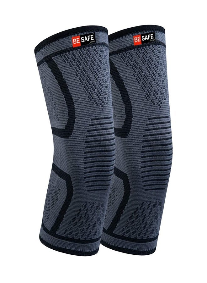 BESAFE Forever Premium Compression Knee Support, Knee Cap, Knee Sleeves brace Jogging, Running, Joint Pain Relief, Arthritis and Injury Recovery For Men and Women, M - Image 1