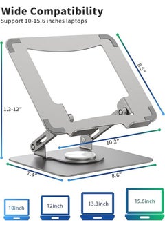 Ergonomic desk computer riser, laptop stand with 360° rotating base, foldable laptop mount, adjustable height, multi-angle, and stable metal holder for notebook PCs ranging in size from 10.6" to 15.6". - pzsku/Z78E6CC836E1DBB1C8653Z/45/_/1739889955/dd00137f-f9cd-4088-a8df-30fdd75bcb64