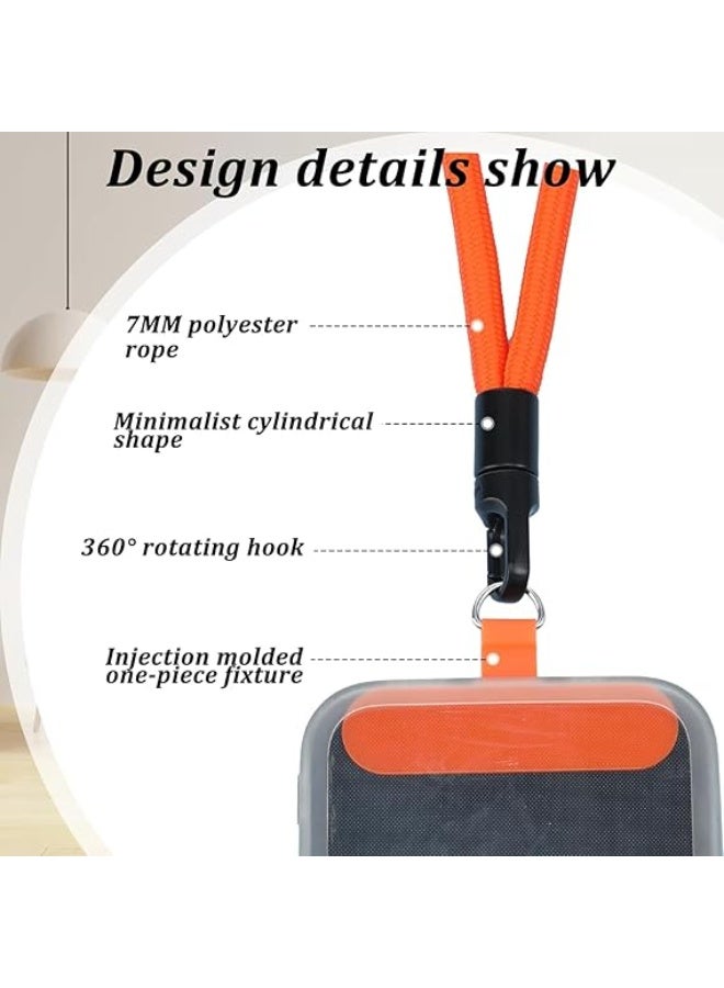 JOGAMS 2Pcs Phone Lanyard Wrist Strap Compatible Cell Phone Hand Strap Adjustable Wristlet Holder for Phone Case Key Camera USB Flash Drive ID Badge Black and Orange - Image 4