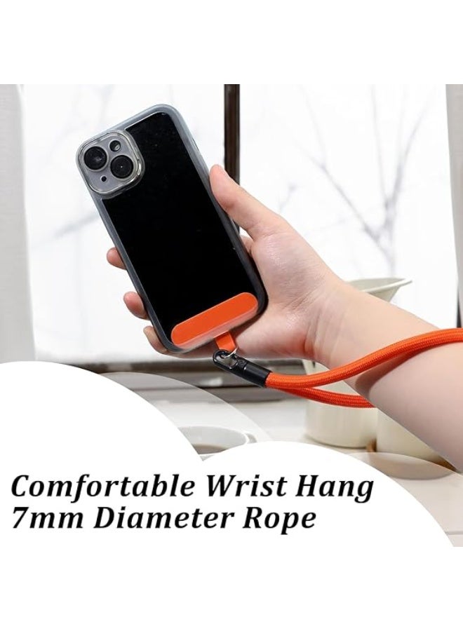 JOGAMS 2Pcs Phone Lanyard Wrist Strap Compatible Cell Phone Hand Strap Adjustable Wristlet Holder for Phone Case Key Camera USB Flash Drive ID Badge Black and Orange - Image 3
