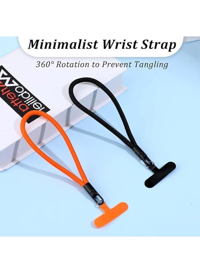 JOGAMS 2Pcs Phone Lanyard Wrist Strap Compatible Cell Phone Hand Strap Adjustable Wristlet Holder for Phone Case Key Camera USB Flash Drive ID Badge Black and Orange - Image 2