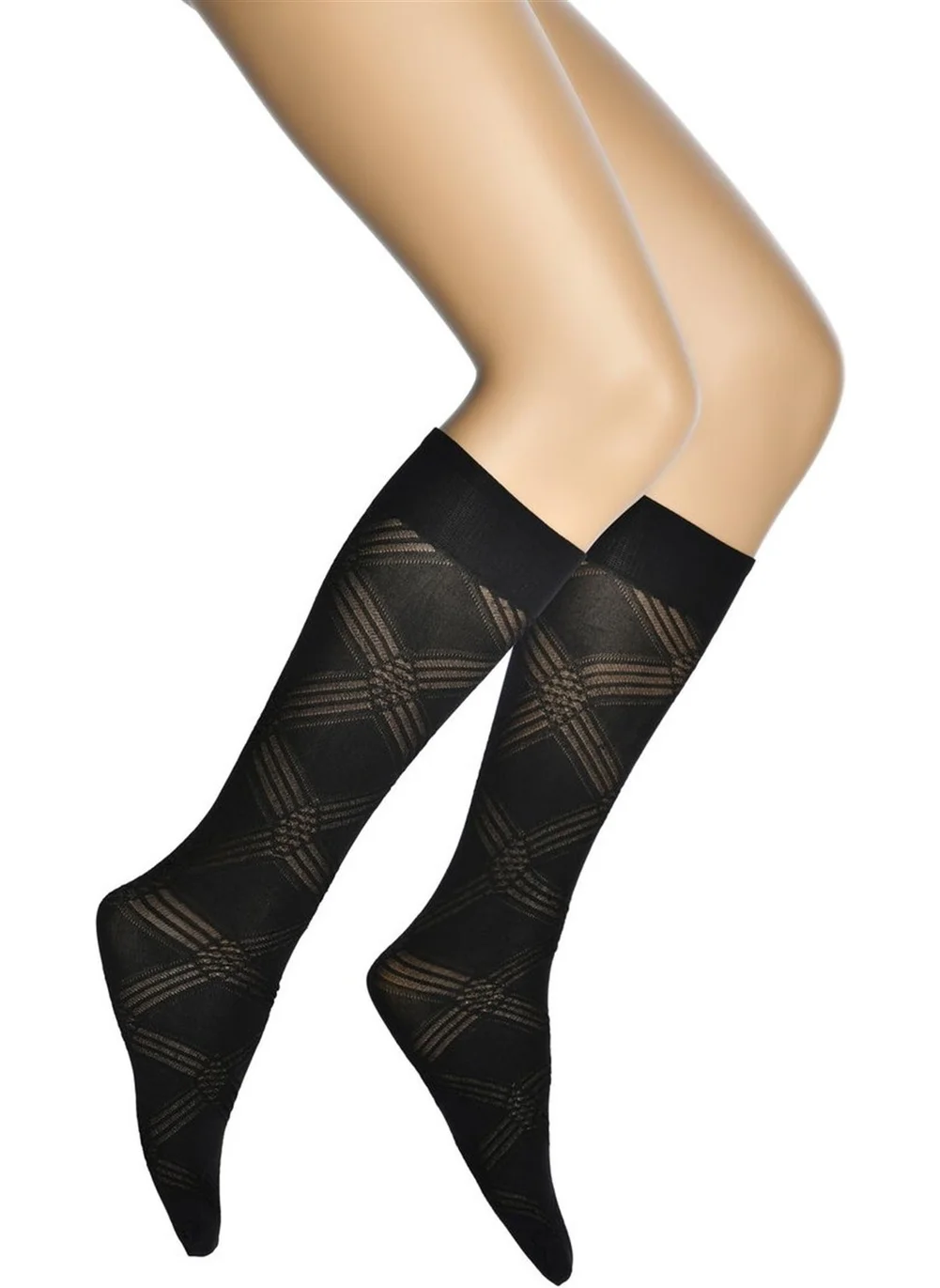 Dore Island Patterned Micro Knee High Women's Socks