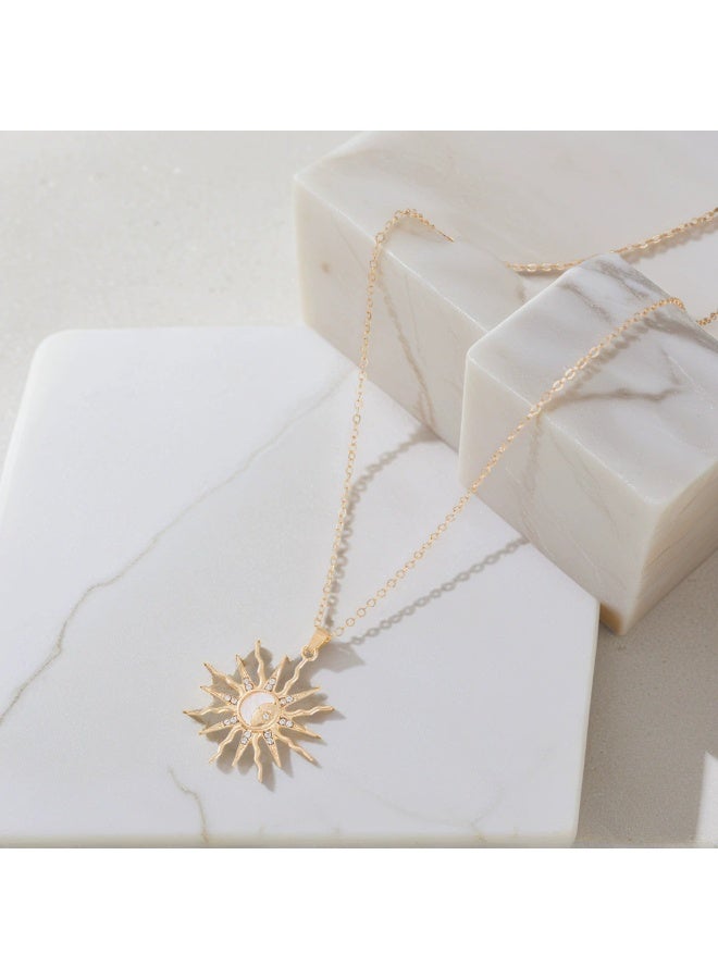 Goolsky Alloy Sun and Moon Star Pendant Necklace – Trendy Women’s Jewelry, Sun Moon Star Pendant, Daily Wear/Fashion Statement, Celestial Design, Non-Fading - Image 3