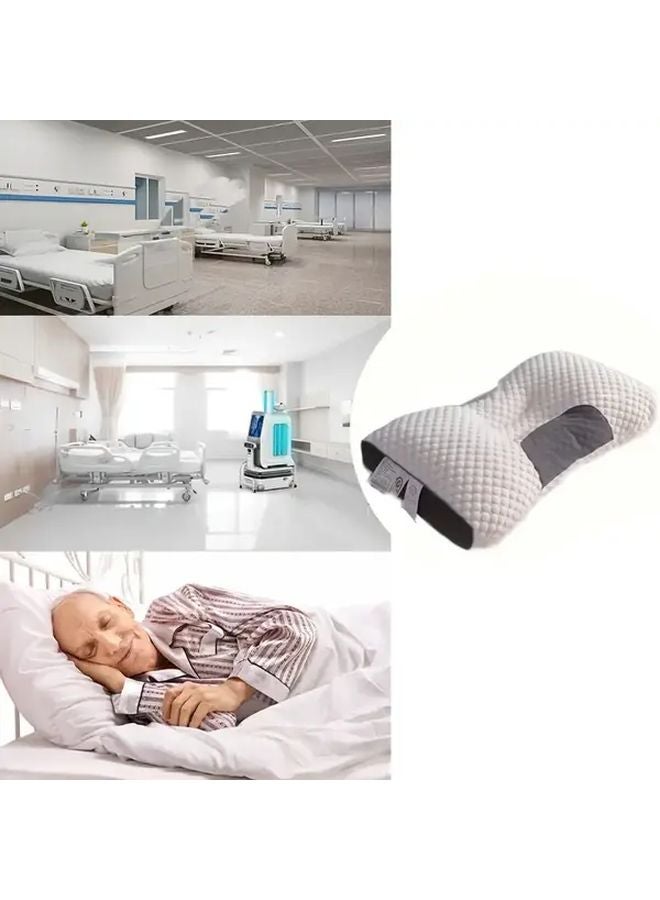 White All Season Neck Pillow Ergonomic Support for Cervical Curve Relieves Shoulder Neck Pressure - Image 3